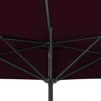 Balkon-Sonnenschirm Alu-Mast Bordeauxrot 300x155x223cm Halbrund