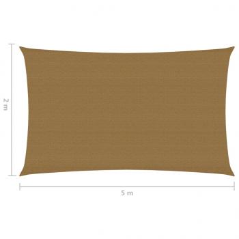 Sonnensegel 160 g/m² Taupe 2x5 m HDPE 