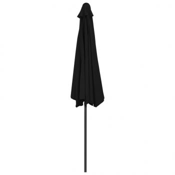 Balkon-Sonnenschirm Alu-Mast Schwarz 300x155x223cm Halbrund