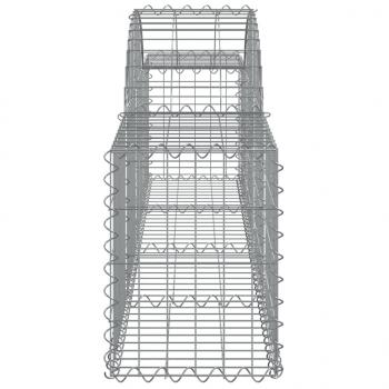 Gabionen mit Hochbogen 11 Stk. 200x30x40/60 cm Verzinktes Eisen