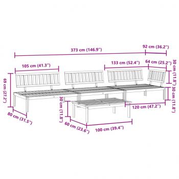 4-tlg. Garten-Sofagarnitur aus Paletten Massivholz Akazie