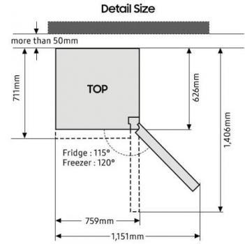 Samsung RB53DG703CS9EF Stand Kühl-Gefrierkombination, 76 cm breit, 538 L, NoFrost+, WiFi, AI Energy Mode, Urlaubsmodus, Metal Cooling, Edelstahloptik