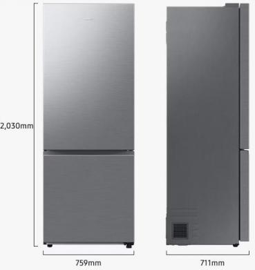 Samsung RB53DG703CS9EF Stand Kühl-Gefrierkombination, 76 cm breit, 538 L, NoFrost+, WiFi, AI Energy Mode, Urlaubsmodus, Metal Cooling, Edelstahloptik