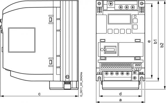 Siemens 6SL3210-5BE22-2CV0 SINAMICS V20 3AC 380-480V -15/+10 % 47-63Hz Nennleistung 2,2kW mit 150 % Überlast für 60 Sek. integrierter Filter C3 I/O