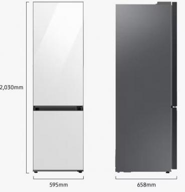 Samsung RL38C7B5BB1/EG Stand Kühl-Gefrierkombination, 59,5 cm breit, 387 L, NoFrost+, WiFi, Bespoke, AI Energy Mode, Cool Select+, Premium Black Steel