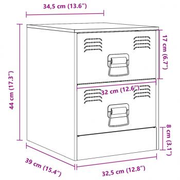 Nachttische 2 Stk. Anthrazit 34,5x39x44 cm Stahl