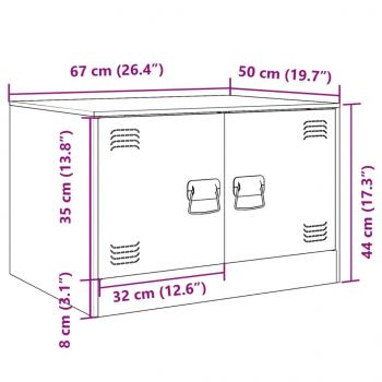 Couchtisch Rosa 67x50x44 cm Stahl