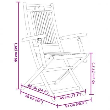 Gartenstühle 4 Stk. Klappbar 53x66x99 cm Bambus