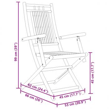 Gartenstühle 4 Stk. Klappbar 53x66x99 cm Bambus