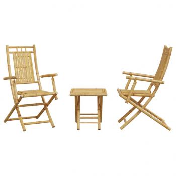 3-tlg. Bistro-Set Bambus