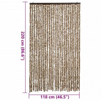 Fliegenvorhang Beige und Braun 118x220 cm Chenille