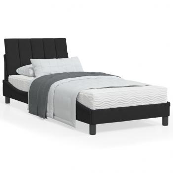 ARDEBO.de - Bett mit Matratze Schwarz 90x200 cm Samt