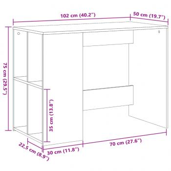 Schreibtisch Betongrau 102x50x75 cm Holzwerkstoff