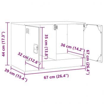 TV-Schrank Schwarz 67x39x44 cm Stahl