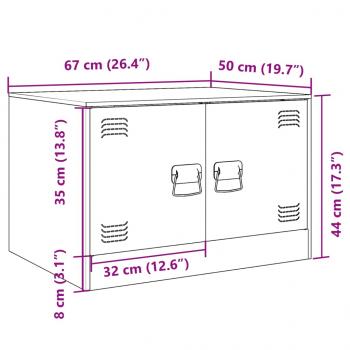 Couchtisch Anthrazit 67x50x44 cm Stahl