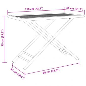 5-tlg. Bistro-Set Klappbar mit Dunkelgrauen Kissen Bambus