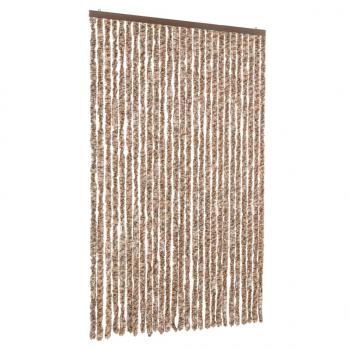 Fliegenvorhang Beige und Dunkelbraun 118x220 cm Chenille