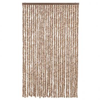 Fliegenvorhang Beige und Dunkelbraun 118x220 cm Chenille