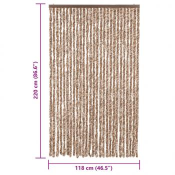 Fliegenvorhang Beige und Dunkelbraun 118x220 cm Chenille