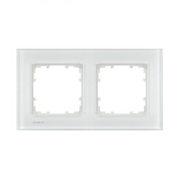 ARDEBO.de Siemens DELTA miro Rahmen 2-fach, Echtmaterial Glas, weiß, 161x90mm (5TG12021)