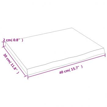 Wandregal 40x30x2 cm Massivholz Eiche Unbehandelt