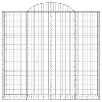 Gabionen mit Hochbogen 3 Stk. 200x30x180/200cm Verzinktes Eisen