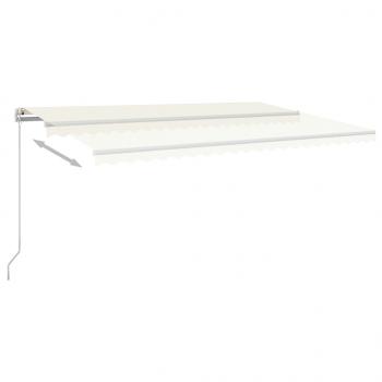 Markise Manuell Einziehbar mit LED 500x350 cm Creme