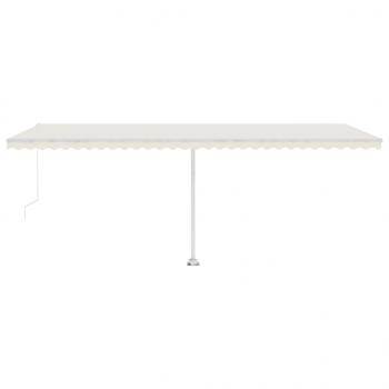 Markise Manuell Einziehbar mit LED 600x300 cm Creme