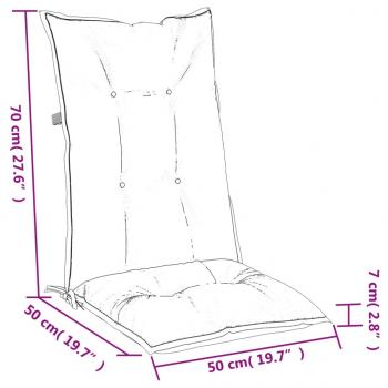 Hochlehner-Auflagen 6 Stk. Melange Weinrot 120x50x7 cm Stoff