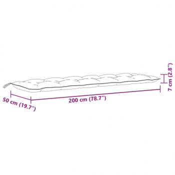 Gartenbank-Auflagen 2 Stk. Melange Hellgrau 200x50x7 cm Stoff