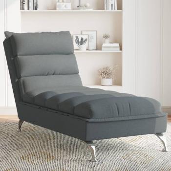 ARDEBO.de - Chaiselongue mit Kissen Dunkelgrau Stoff