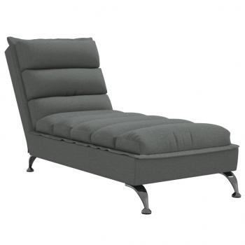 Chaiselongue mit Kissen Dunkelgrau Stoff