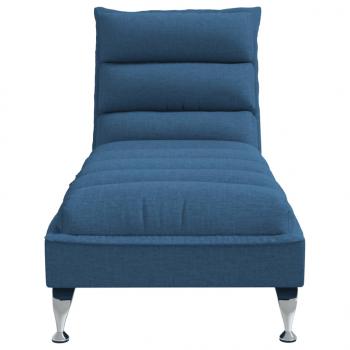 Massage-Chaiselongue mit Kissen Blau Stoff