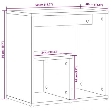 Beistelltisch Betongrau 50x30x50 cm Holzwerkstoff