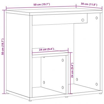 Beistelltische 2 Stk. Braun Eiche 50x30x50 cm Holzwerkstoff