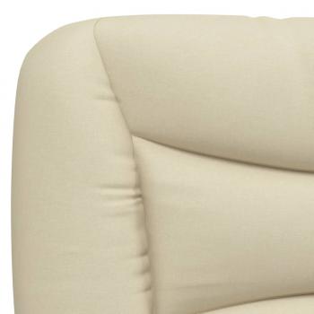 Bett mit Matratze Creme 140x190 cm Stoff