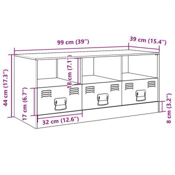 TV-Schrank Senfgelb 99x39x44 cm Stahl