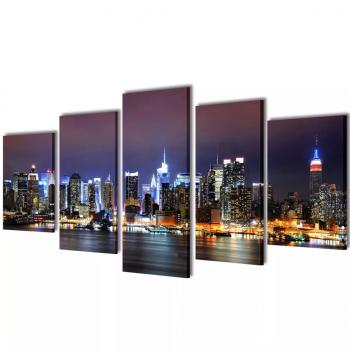 ARDEBO.de - Bilder Dekoration Set New York in Farbe 200 x 100 cm