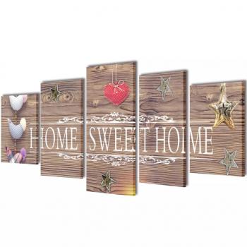 ARDEBO.de - Bilder Dekoration Set Home Sweet Home 200 x 100 cm