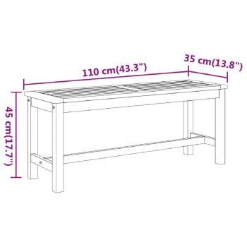 Gartenbank 110x35x45 cm Massivholz Akazie