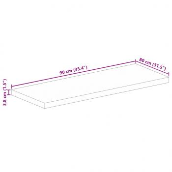 Tischplatte 90x80x3,8 cm Rechteckig Massivholz Akazie