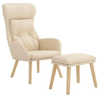 Relaxsessel mit Hocker Creme Stoff