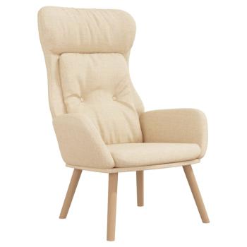 Relaxsessel mit Hocker Creme Stoff