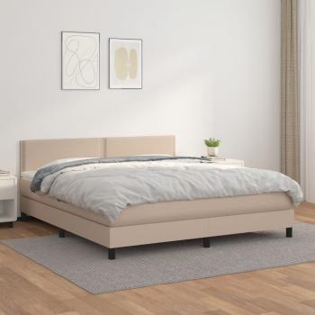 ARDEBO.de - Boxspringbett Matratze Cappuccino-Braun 160x200 cm Kunstleder