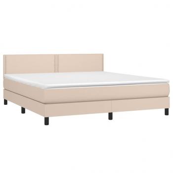 Boxspringbett Matratze Cappuccino-Braun 160x200 cm Kunstleder