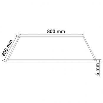 Tischplatte aus gehärtetem Glas quadratisch 800x800 mm