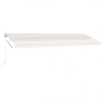 Markise Manuell Einziehbar mit LED 500x350 cm Creme