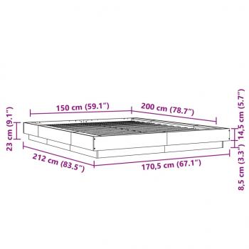 Bettgestell Schwarz 150x200 cm Holzwerkstoff