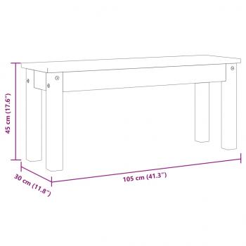 Essbank Panama Weiß 105x30x45 cm Massivholz Kiefer