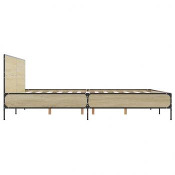 Bettgestell Sonoma-Eiche 140x190 cm Holzwerkstoff und Metall